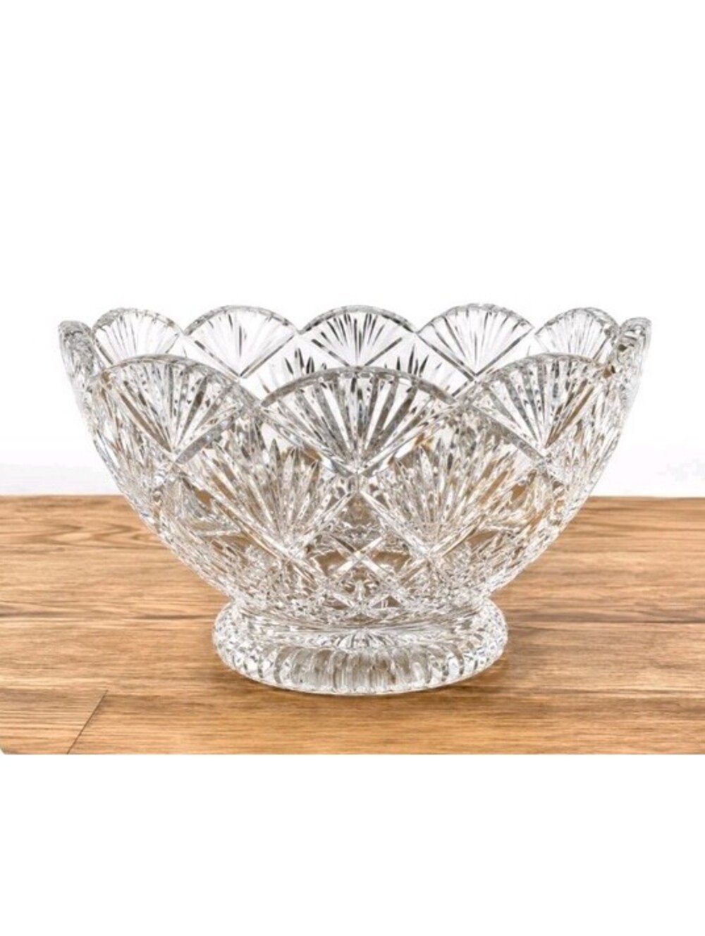 Vintage Crystal Glass OvalΒ Candy Bowl With Heavy Indented Pattern